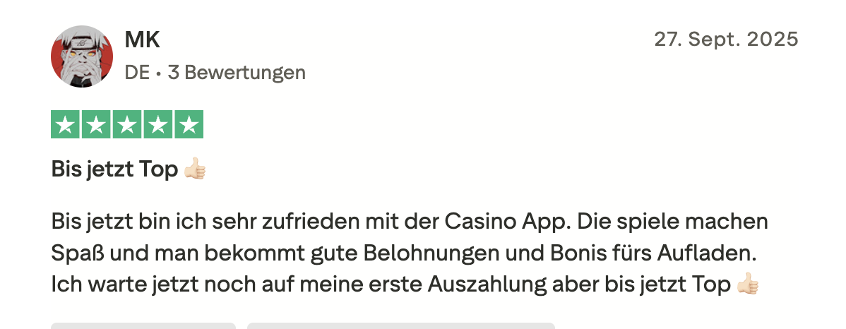 OscarSpin Bewertung aus Deutschland September 2025